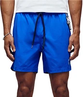 Psycho Bunny Samos Hydro Chromic 5 3/4#double; Inseam Printed Swim Trunks