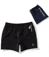 Psycho Bunny Samos Hydro Chromic 5 3/4#double; Inseam Printed Swim Trunks