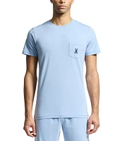 Psycho Bunny Short Sleeve Jersey Pocket Embroidered Bunny Lounge T-Shirt