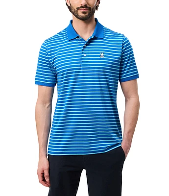 Psycho Bunny Stretch Willis Stripe Jersey Short Sleeve Polo Shirt