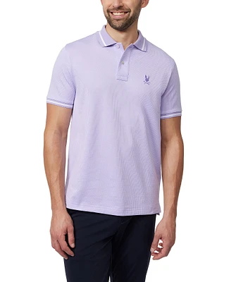 Psycho Bunny Warsaw Jacquard Pique Short Sleeve Polo Shirt