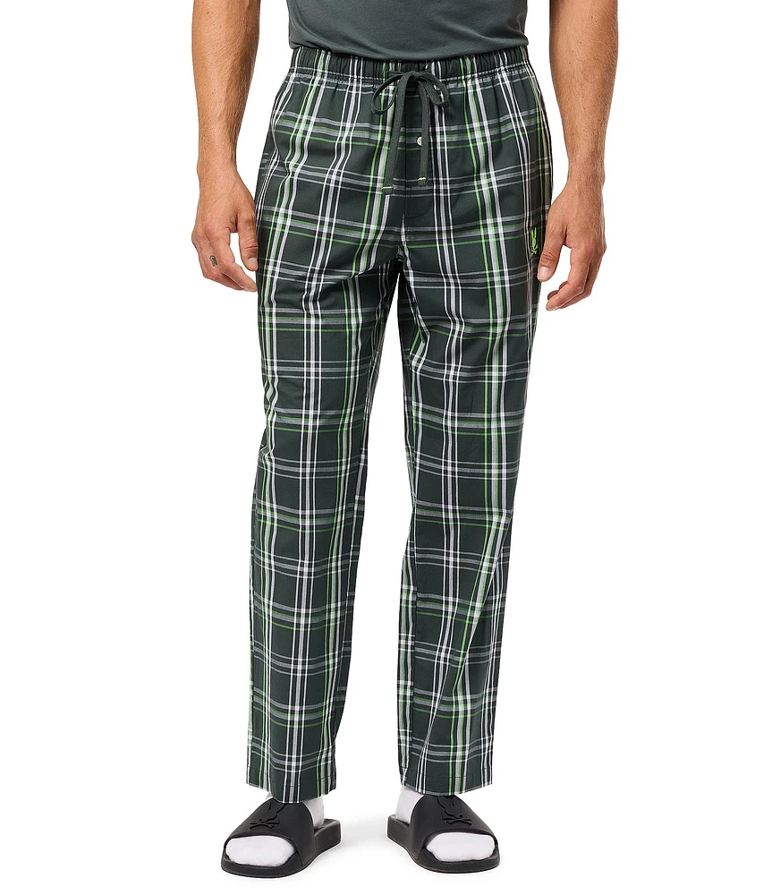 Psycho Bunny Woven Poplin Plaid Poplin Lounge Pants