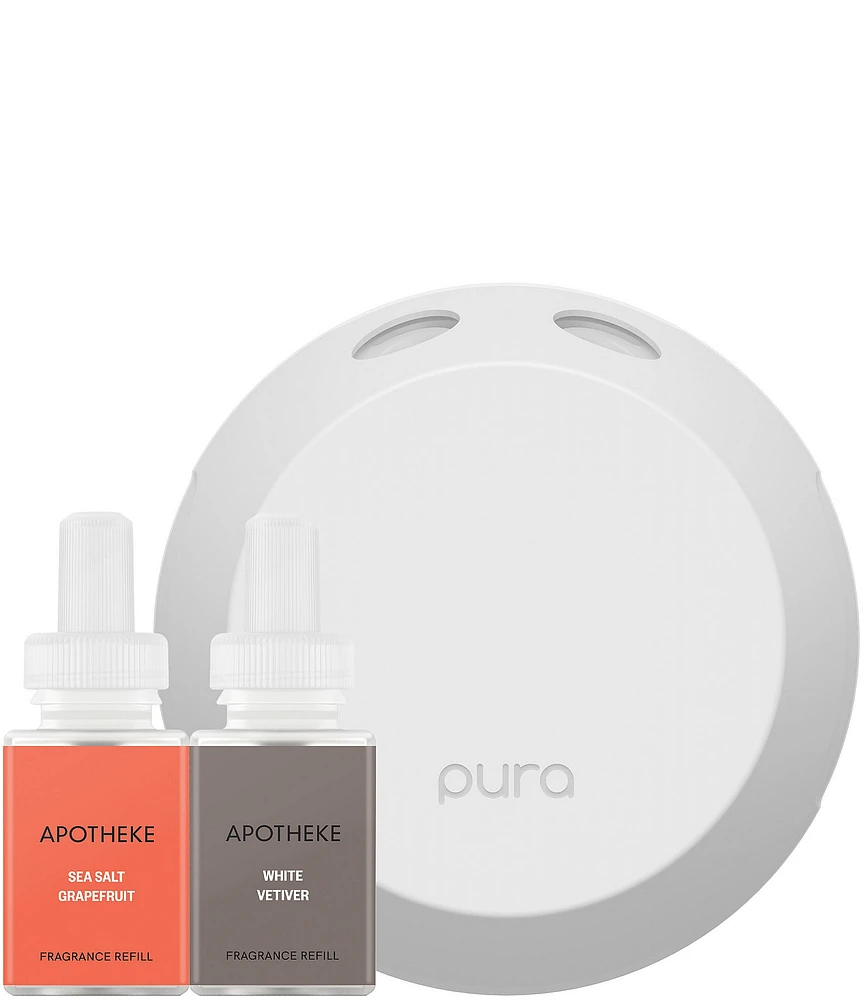 Pura 4 Smart Home Fragrance Diffuser x Apotheke Sea Salt Grapefruit/White Vetiver Set