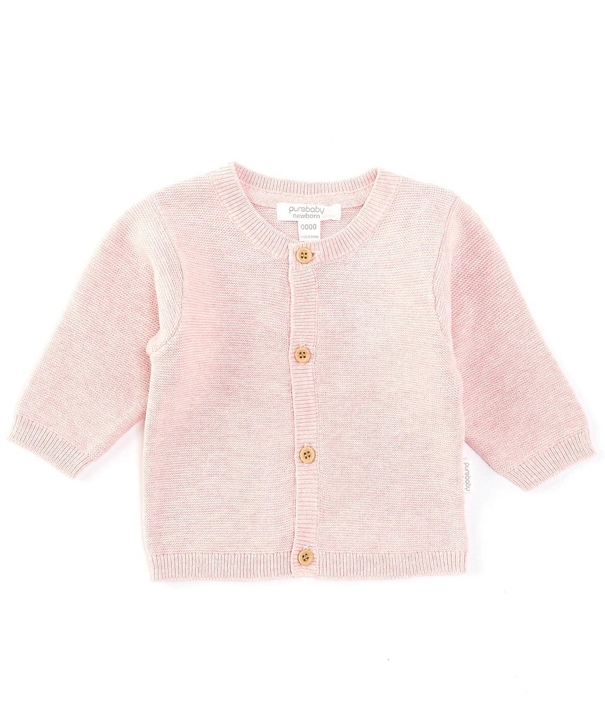 Purebaby® Baby Girls Newborn-24 Months Long Sleeve Textured Cardigan