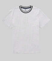 PX Clothing Short Sleeve Crew Tipped Ringer Jacquard Textured Shirt