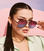 QUAY Unisex High Key 55mm Aviator Sunglasses
