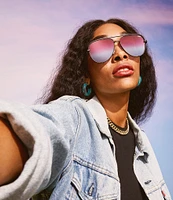 QUAY Unisex High Key 55mm Aviator Sunglasses