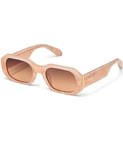 Quay Australia Unisex Hyped Up 38mm Apricot Tortoise Square Sunglasses