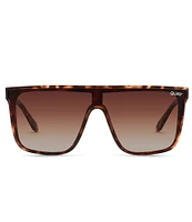 Quay Australia Unisex Nightfall Oversized 52mm Polarized Tortoise Shield Sunglasses