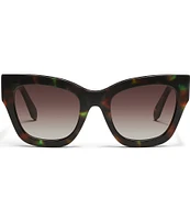 Quay Australia Women's By The Way 46mm Dappled Green Tortoise Square Sunglasses