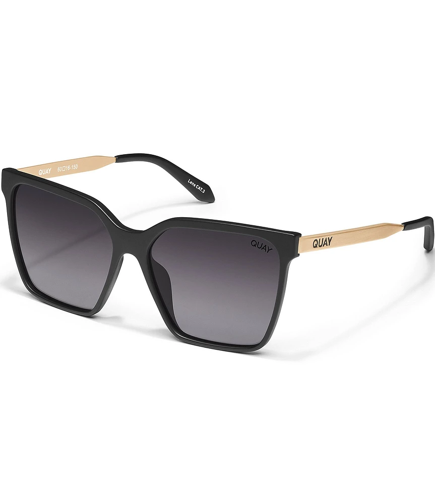 Quay Australia Women's Level Up Remixed 52mm Square Polarized Sunglasses