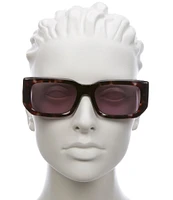 Quay Australia Women's Tell Me More 37mm Hazy Tortoise Square Sunglasses