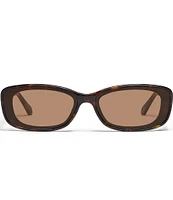 Quay Australia Women's Vibe Check 35mm Tortoise Rectangle Sunglasses