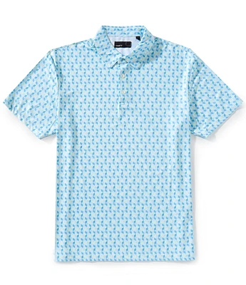 Quieti Box Print Short Sleeve Polo Shirt