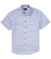 Quieti Daisy Dot Print Short Sleeve Woven Camp Linen Shirt