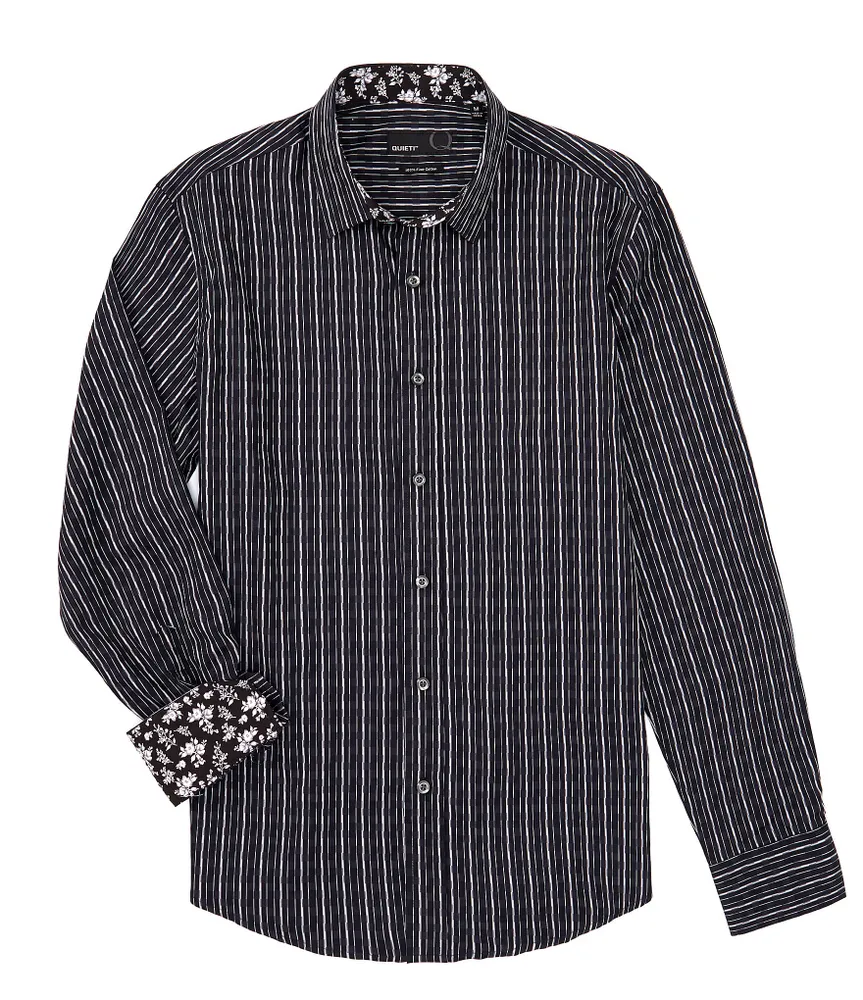 Quieti Dobby Stripe Long Sleeve Woven Shirt