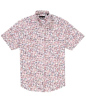 Quieti Dot Print Stretch Long Sleeve Woven Shirt