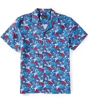 Quieti Floral Print Short Sleeve Woven Camp Shirt