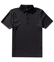 Quieti Geo Print Jacquard Knit Short Sleeve Polo Shirt