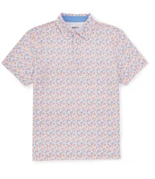 Quieti Geo Print Short Sleeve Polo Shirt