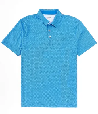 Quieti Geo Print Short Sleeve Polo Shirt