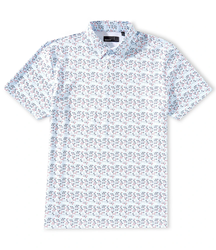 Quieti Geo Print Short Sleeve Polo Shirt