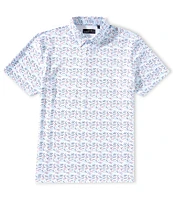 Quieti Geo Print Short Sleeve Polo Shirt