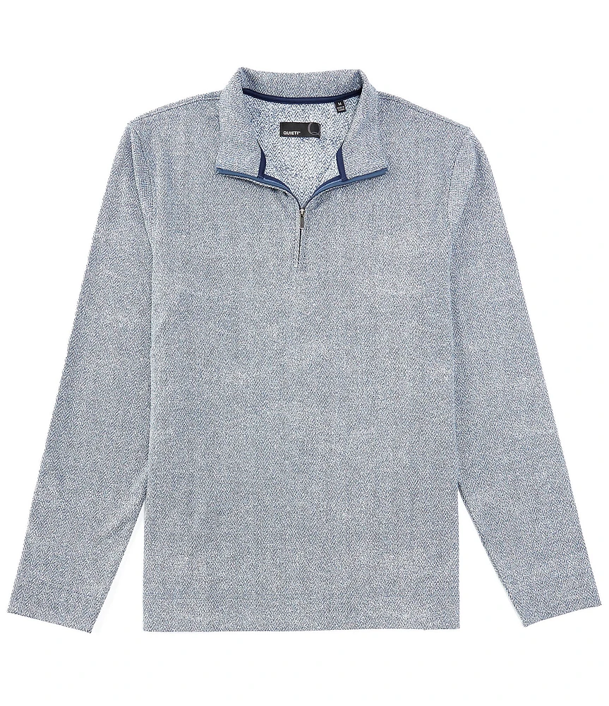 Quieti Herringbone Jacquard Quarter-Zip Pullover