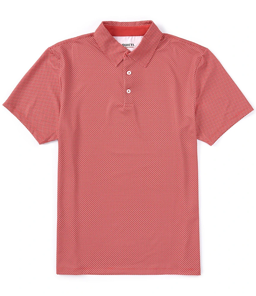 Quieti Mini Geo Print Short Sleeve Polo Shirt