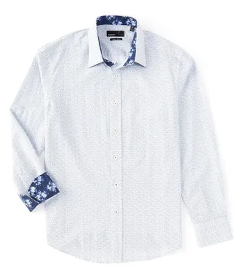 Quieti Multi Geo Print Stretch Long-Sleeve Woven Shirt
