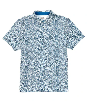 Quieti Small Floral Print Short Sleeve Polo Shirt