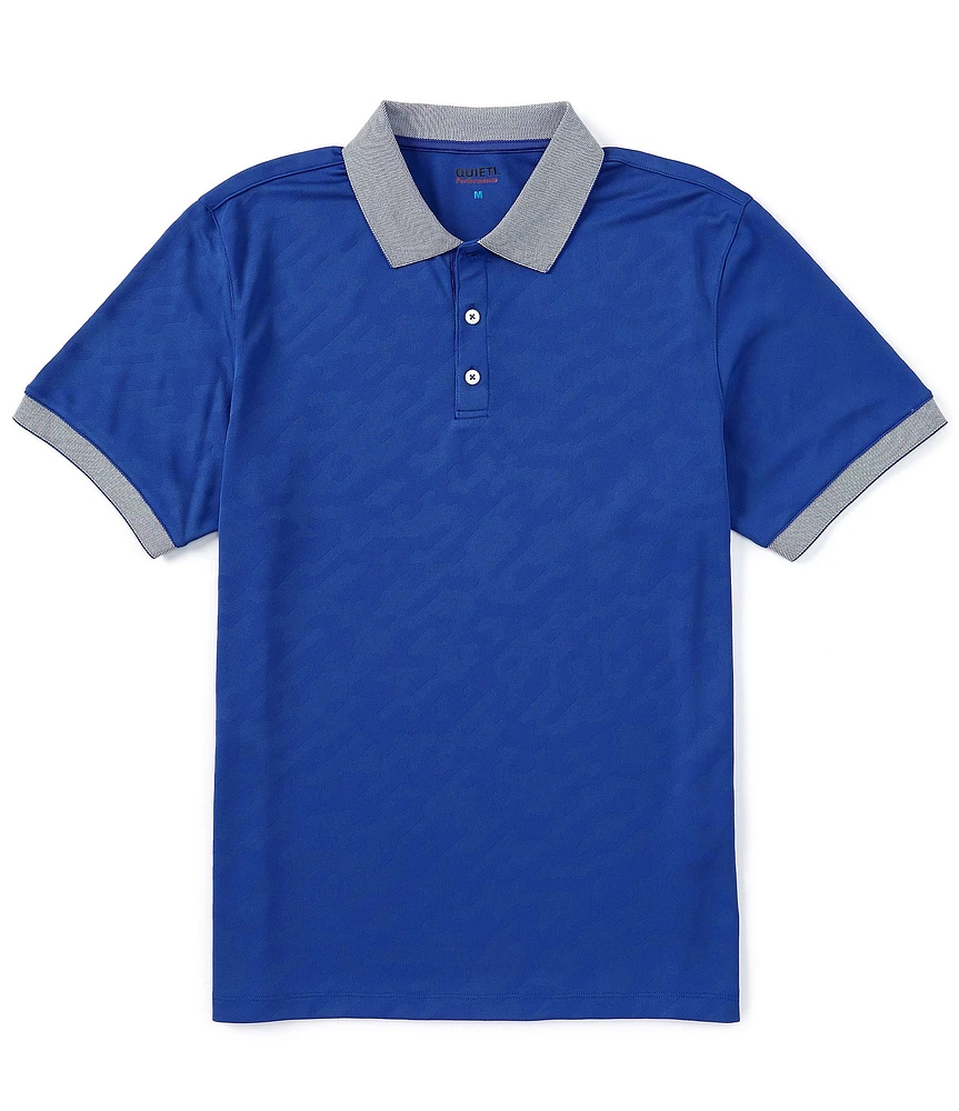 Quieti Solid Jacquard Short Sleeve Polo Shirt