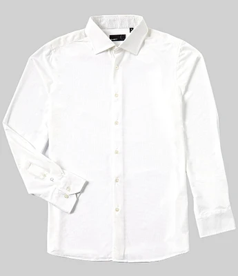 Quieti Stretch Solid Dobby Long Sleeve Woven Shirt