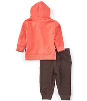 Quiksilver Baby Boys 12-24 Months Long Sleeve Logo Fleece Hoodie & Coordinating Jogger Pant Set