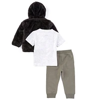 Quiksilver Baby Boys 12-24 Months Sherpa Hoody Jacket A Short Sleeve Top & Jogging 3-Piece Set