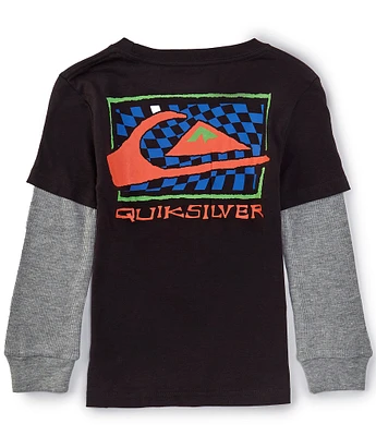 Quiksilver Big Boys 8-20 Long Sleeve Check Box Graphic T-Shirt