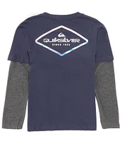 Quiksilver Big Boys 8-20 Long Sleeve Diamond Two-Fer T-Shirt