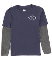 Quiksilver Big Boys 8-20 Long Sleeve Diamond Two-Fer T-Shirt