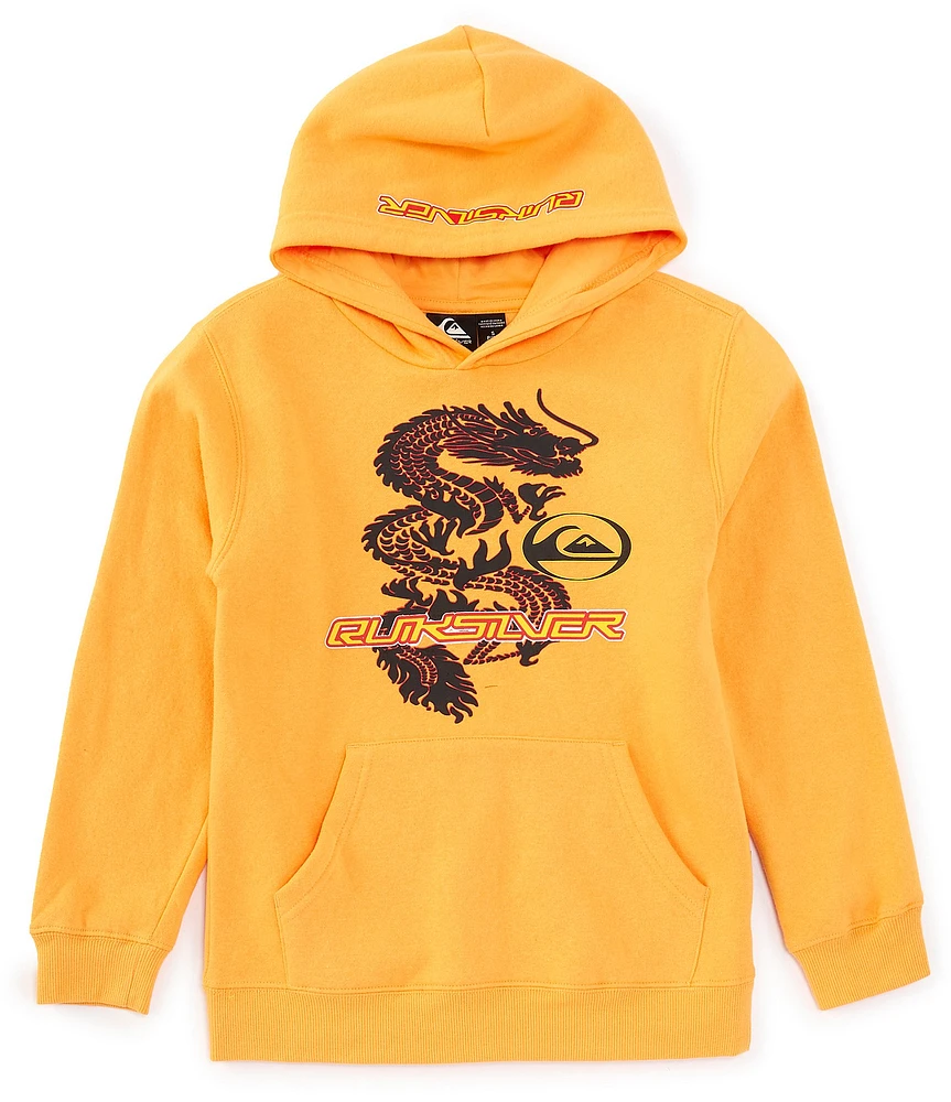 Quiksilver Big Boys 8-20 Long Sleeve Dragon Graphic Fleece Hoodie