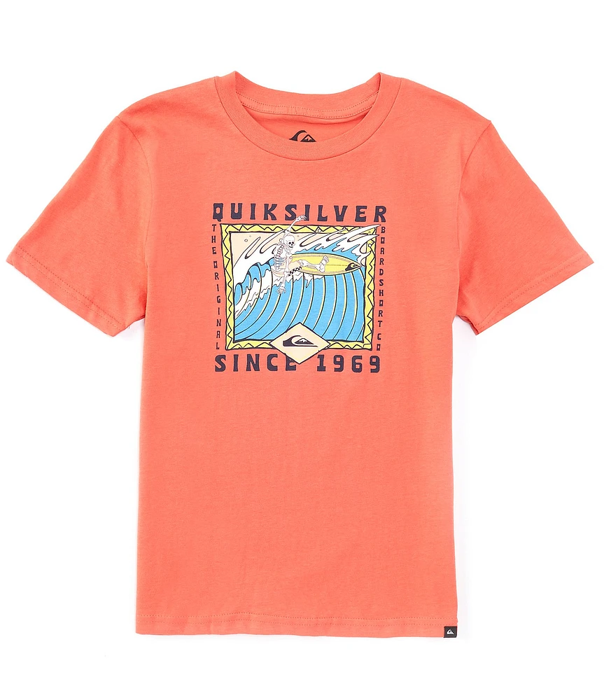 Quiksilver Big Boys 8-20 Short Sleeve Retro Skull Graphic T-Shirt