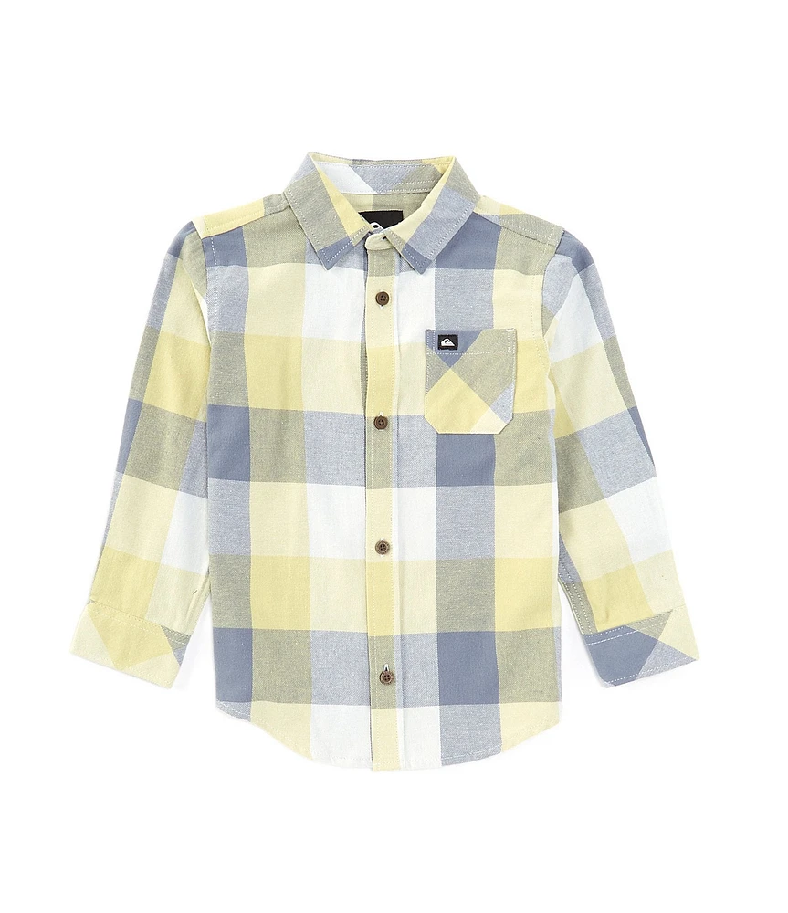 Quiksilver Little Boys 2T-7 Long Sleeve Mother Fly Yarn-Dyed-Plaid Brushed Twill Flannel Shirt