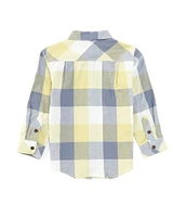 Quiksilver Little Boys 2T-7 Long Sleeve Mother Fly Yarn-Dyed-Plaid Brushed Twill Flannel Shirt