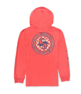 Quiksilver Little Boys 2T-7 Long Sleeve Round About Pullover Graphic Hoodie