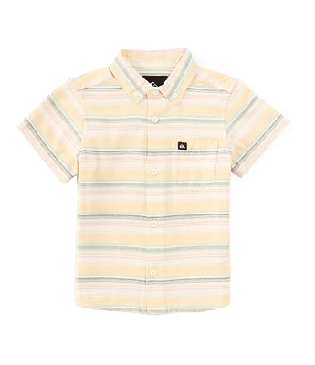 Quiksilver Little Boys 2T-7 Short Sleeve Striped Oxford Shirt