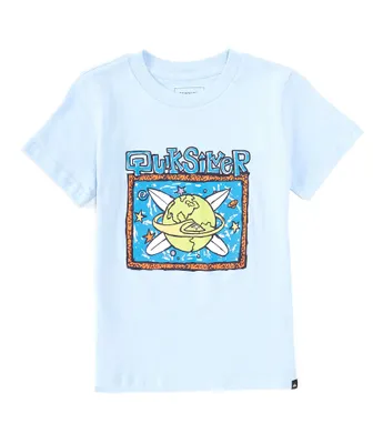 Quiksilver Little Boys 2T-7 Short Sleeve Surf The Earth Graphic T-Shirt