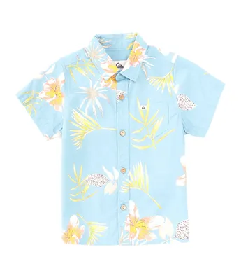 Quiksilver Little Boys 2T-7 Short Sleeve Tropical Floral Boy Woven Shirt