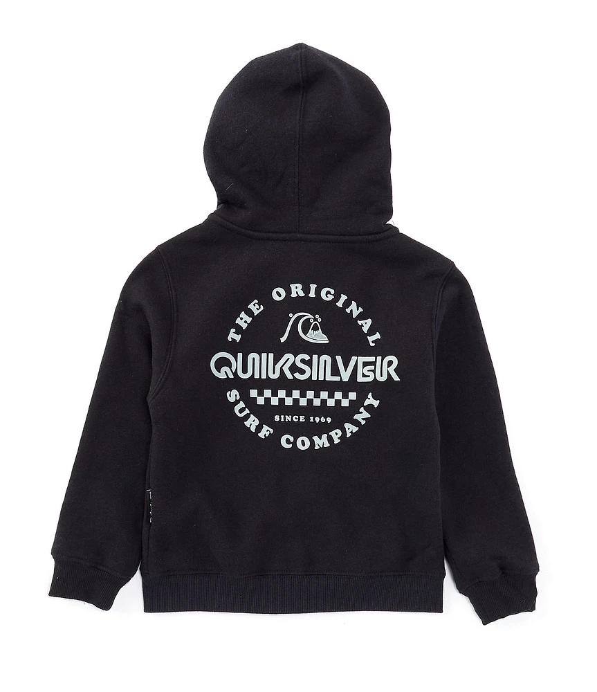 Quiksilver Little Boys 4-7 Long Sleeve Full-Zip Fleece Graphic Hoodie