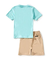 Quiksilver Little Boys 4-7 Short Sleeve Graphic T-Shirt & Shorts 2-Piece Set