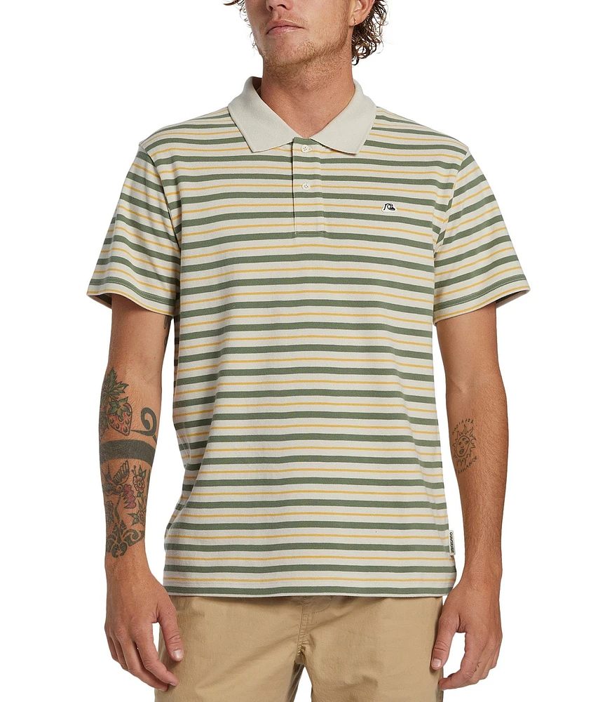 Quiksilver Short Sleeve Striped DNA Polo Shirt