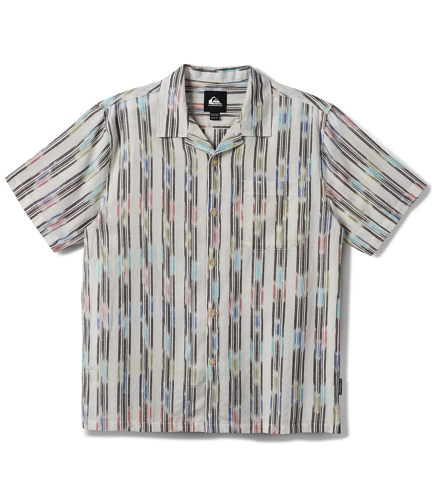 Quiksilver Space Dye Print Casual Short Sleeve Shirt